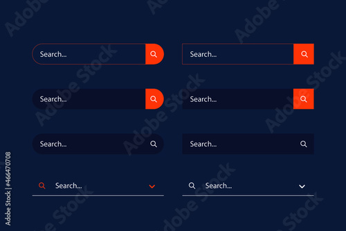 Obraz na płótnie Search Bar for ui, design and web site. Search Address and navigation bar icon. Collection of search form templates for websites w salonie