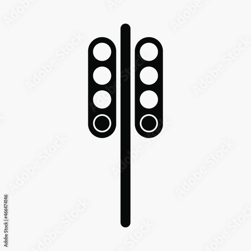 Racing traffic light vector icon isolated on white background. Starting lights sign.
