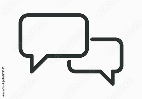 Chat vector icon isolated on white background. Talk bubble speech sign.