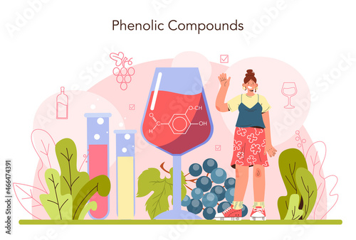 Wine production concept. Grape wine in a bottle or glass. Alcohol drink