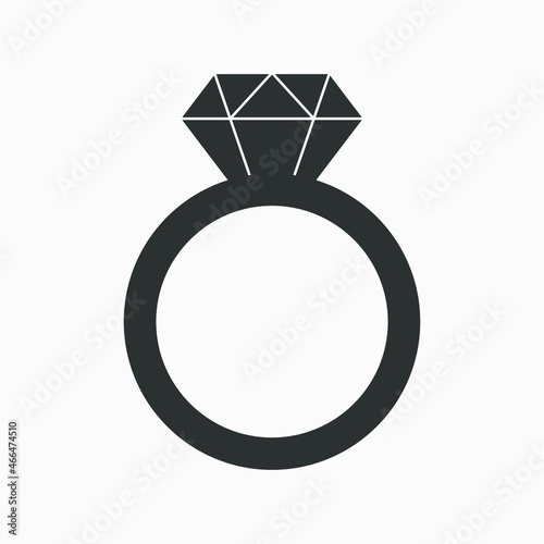 Ring vector icon isolated on white background.