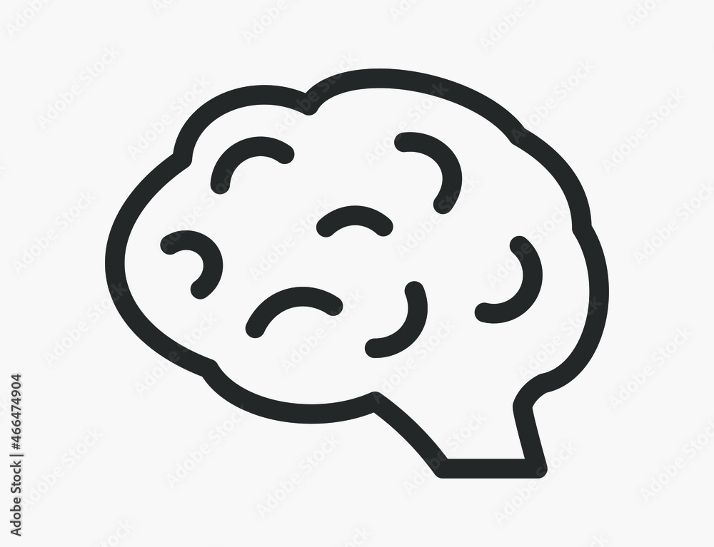 Brain vector icon isolated on white background. Brain vector icon isolated on white background.