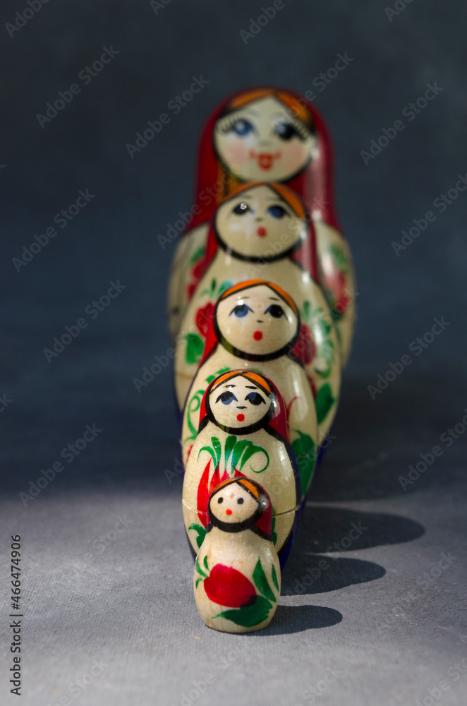 file from smallest to largest matroshka, hand painted wooden russian dolls file from smallest to largest matroshka, hand painted wooden russian dolls