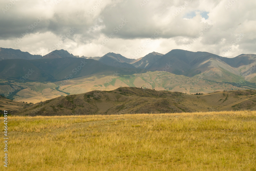Beautiful landscape with steppe and mountains Beautiful landscape with steppe and mountains