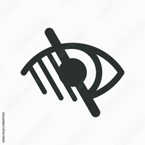 Blind people icon isolated on white background. No or low vision sign. A symbol with rounded edged. photo