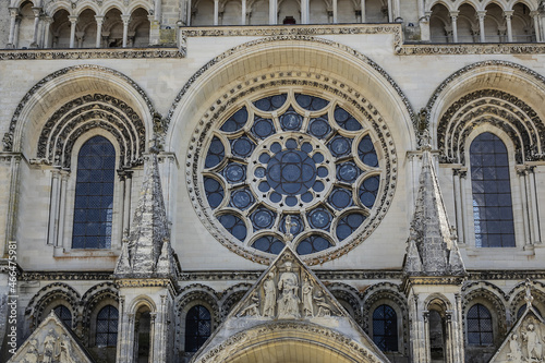Laon Cathedral  Notre-Dame de Laon  - Catholic Cathedral  one of most important examples of Gothic architecture  XII and XIII centuries . Laon  Aisne  France.