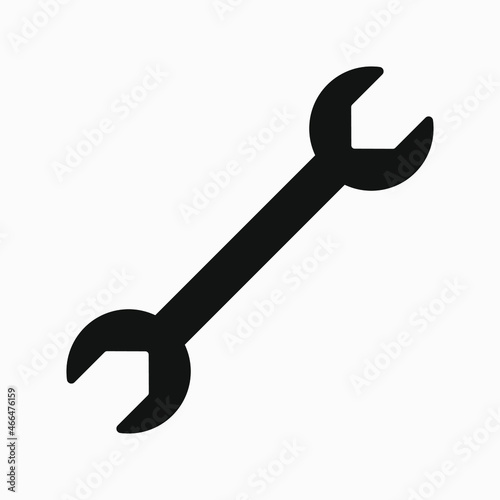 Repair tool symbol. Wrench vector icon isolated on white background.