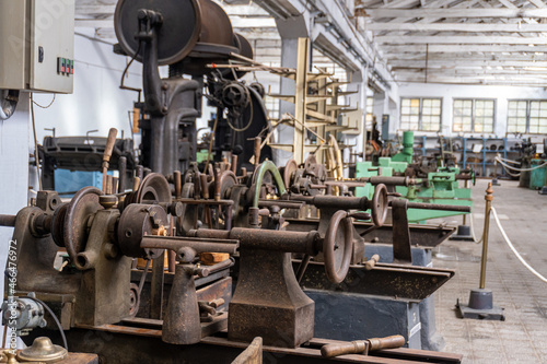 Industrial machines exhibited in the bronze museum in Riópar, Albacete (Spain).