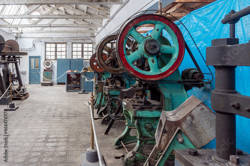 Industrial machines exhibited in the bronze museum in Riópar, Albacete (Spain).