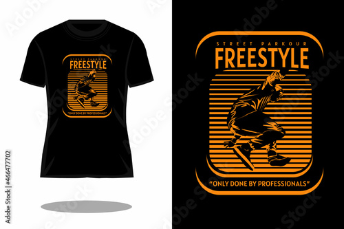 street packer freestyle retro silhouette t shirt design