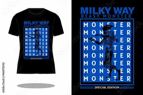 milky way beast monster retro vintage t shirt design