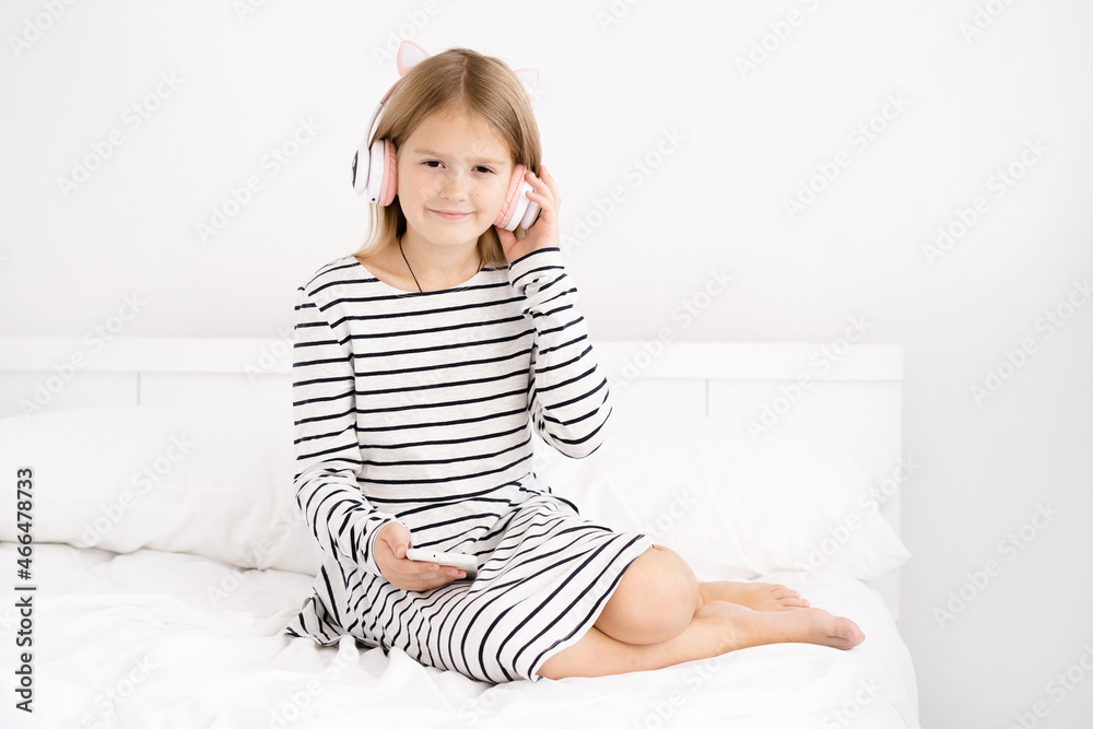 little girl with headphones little girl with headphones
