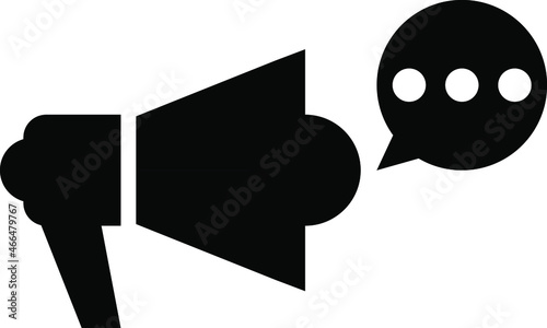 Loudspeaker, megaphone, bullhorn icon or symbol. Advertising, promotion concept. Agitation concept symbol. Vector illustration.