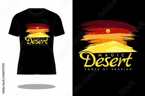 magic desert retro vintage t shirt design