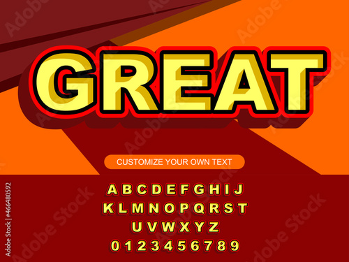 Ready To Use Alphabet with Modern Effect Vector