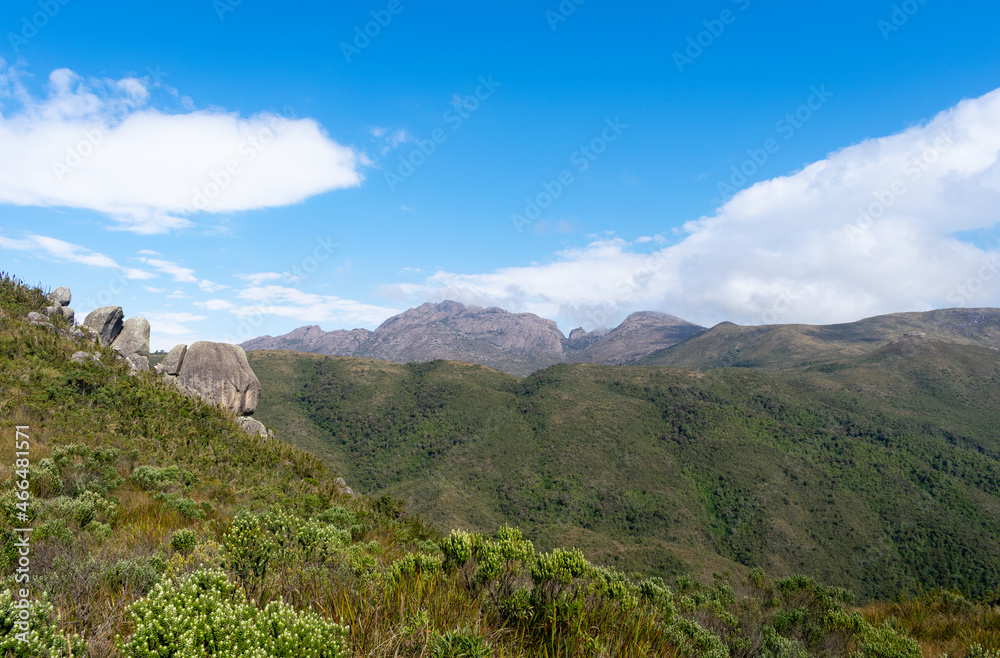 brazilian mountains landscape with sky and clouds
