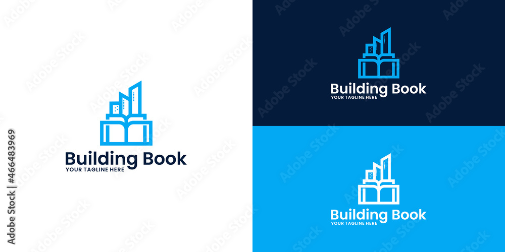architectural book logo design with line and business card style