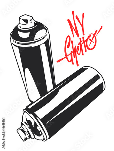 Graffiti Aerosol Cans Vector Art
