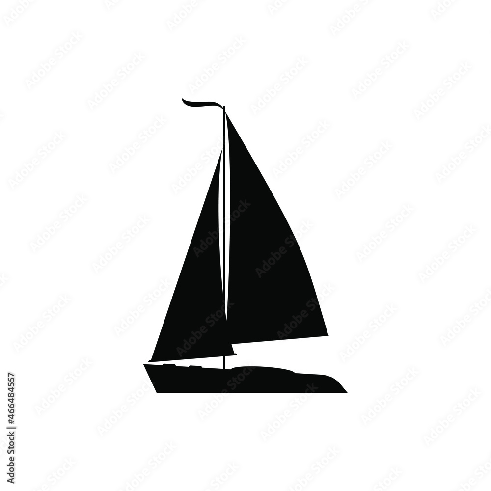 Sailboat icon vector. yacht illustration sign. sailing ship symbol. sailfish logo.