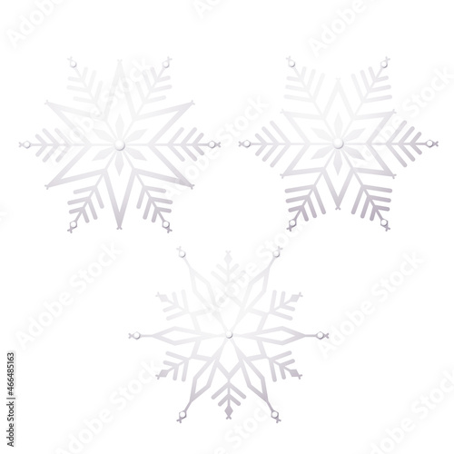 Snowflake winter icon set 