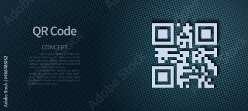 QR code template design on dark background.
