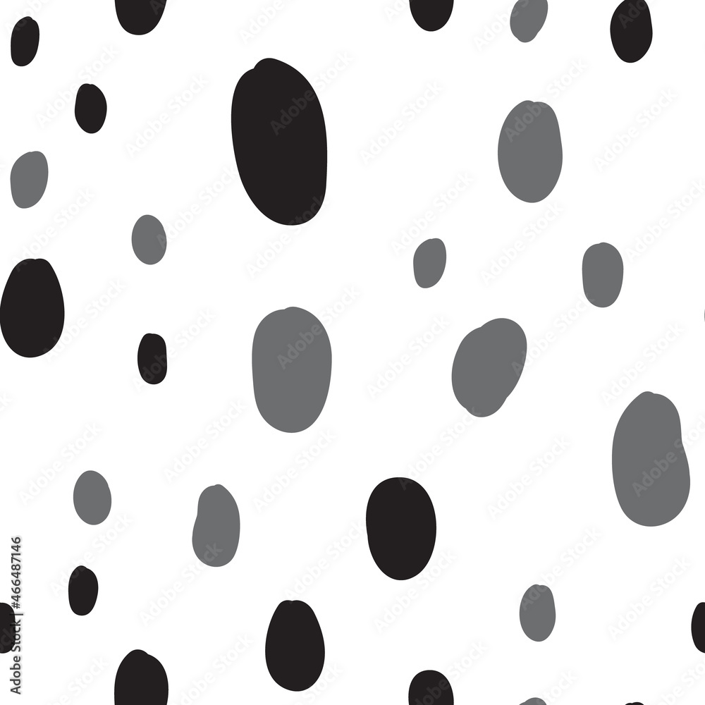 Polka dots seamless pattern. Hand drawn doodle circles monochrome texture background. Random spots. Polka dots seamless pattern. Hand drawn doodle circles monochrome texture background. Random spots.