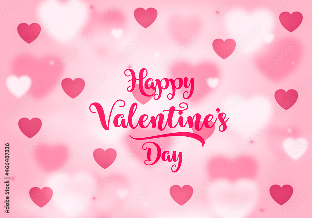 Happy Valentine's Day greeting card with heart background.