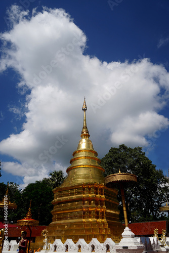 Antique Gold pagoda at famous place Phayao Province Thailand