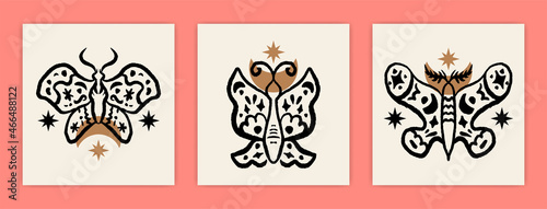 Mystery and Shamanic Poster Illustration of Butterfly