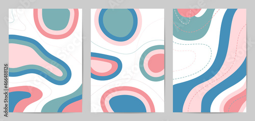 Trendy set, Abstract wall arts vector. Modern Poster Art. Design for wall framed prints, canvas poster, artwork as postcard or brochure.Vector illustration.