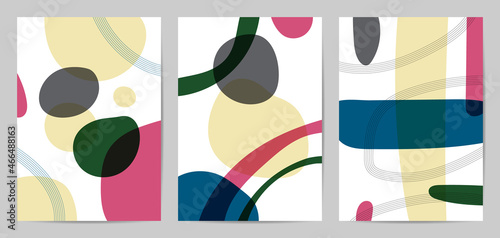 Trendy set, Abstract wall arts vector. Modern Poster Art. Design for wall framed prints, canvas poster, artwork as postcard or brochure.Vector illustration.