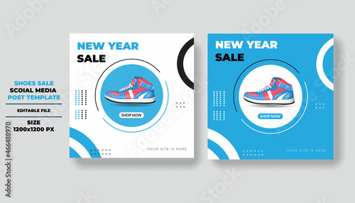 Sport fashion shoes brand product Social media banner post template