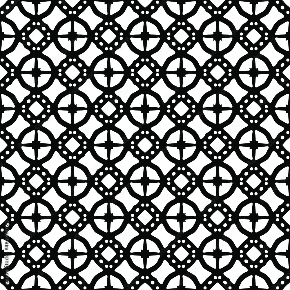 Naklejka premium Seamless vector pattern in geometric ornamental style. Black pattern.Design element for prints, backgrounds, template, web pages and textile pattern. Geometric art.