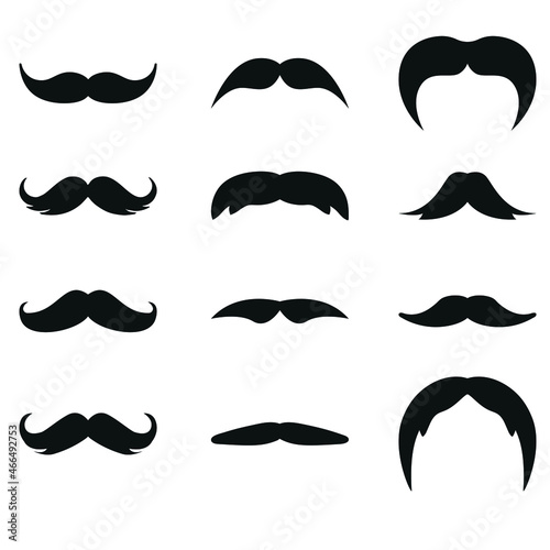 Mustache icon vector set. Men illustration sign collection. Mustache symbol or logo.