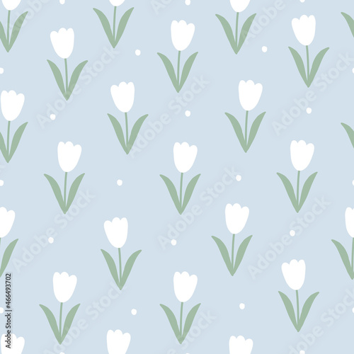 Tulip seamless pattern flower background Used for print, wallpaper, fabric, fashion textiles