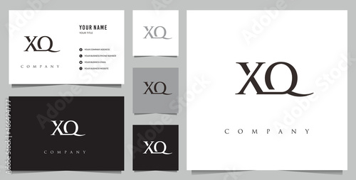initial XQ logo and business card