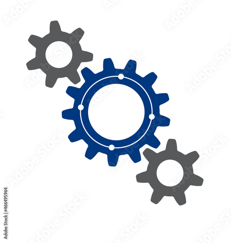 three meshing gears icon logo