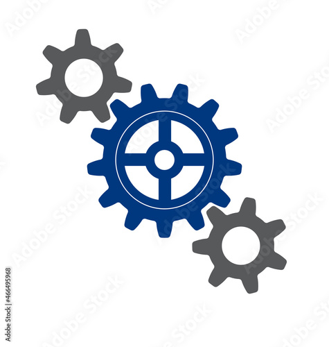 three meshing gears icon logo