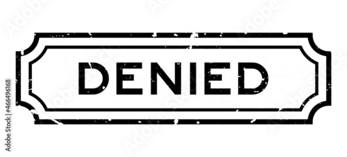 Grunge black denied word rubber seal stamp on white background