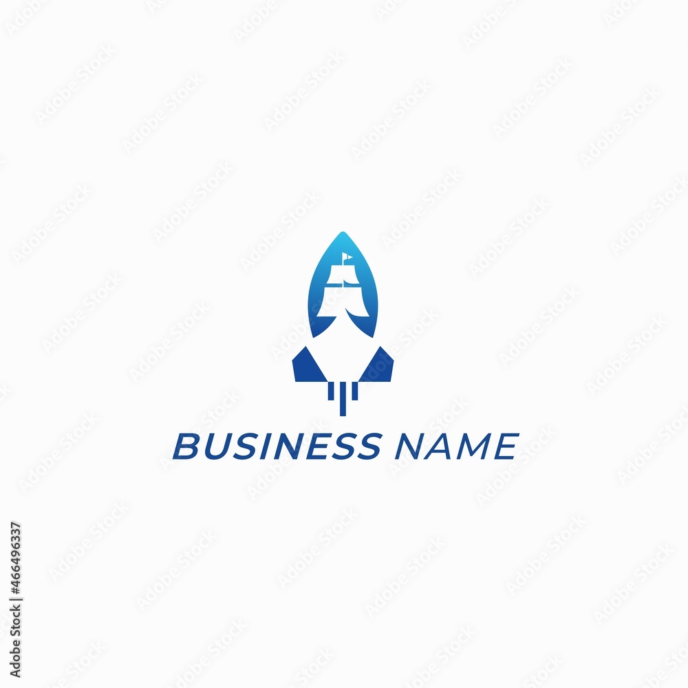 design logo combine ship and spaceship design logo combine ship and spaceship