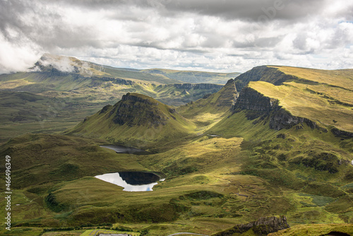 The Quiraing is a landslip on the eastern face of Meall na Suiramach, the northernmost summit of the Trotternish on the Isle of Skye, Scotland. UK.
 photo