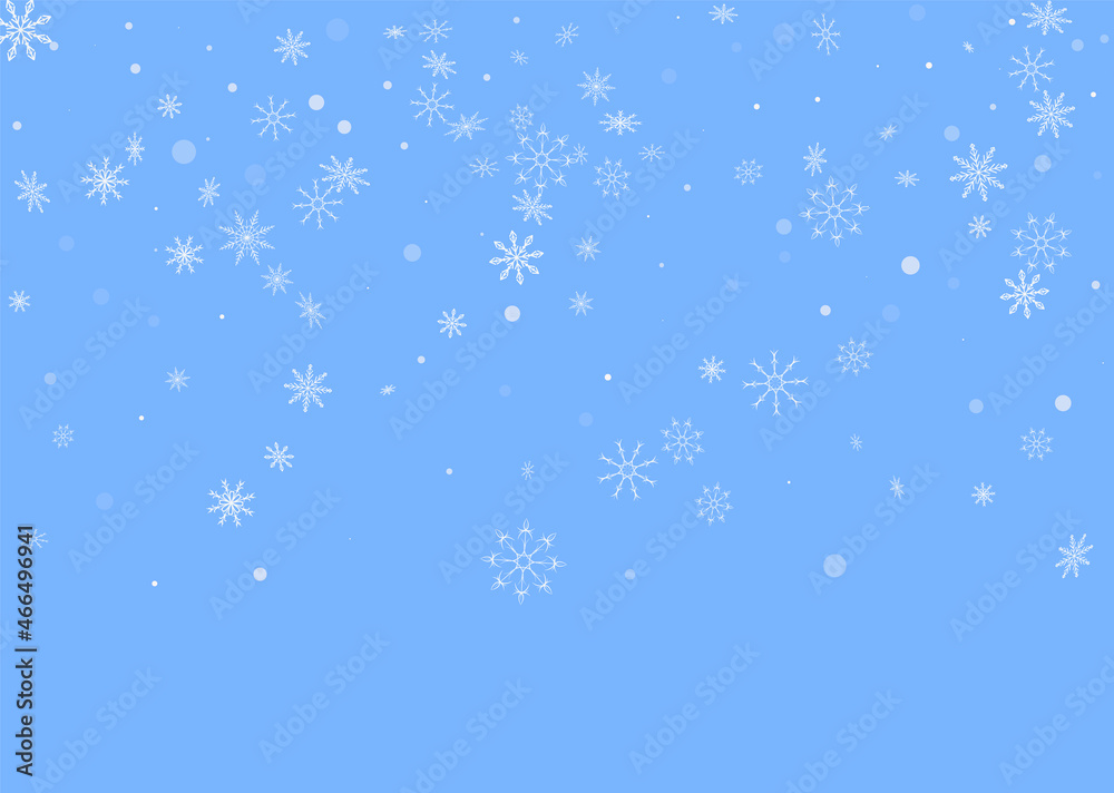 White delicate openwork snowflakes are scattered on a blue background. Festive background, postcard design, wallpaper White delicate openwork snowflakes are scattered on a blue background. Festive background, postcard design, wallpaper