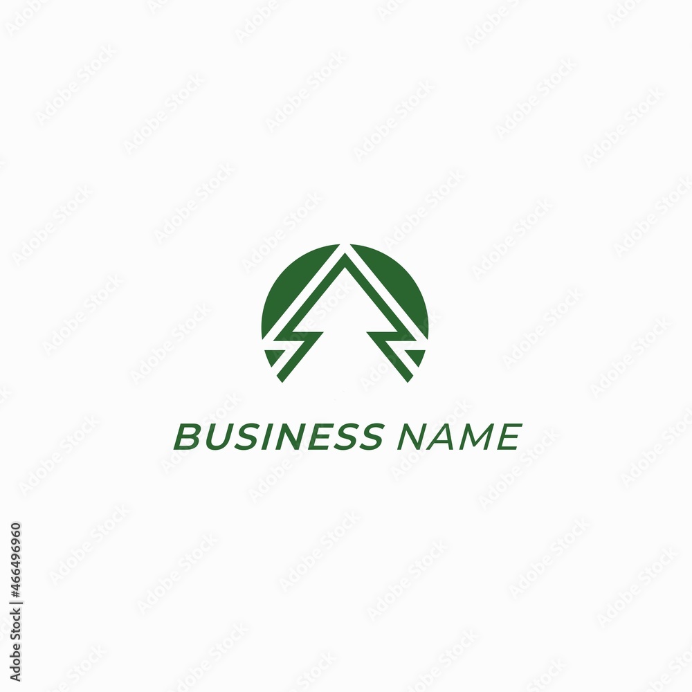 design logo creative pine tree and circle design logo creative pine tree and circle