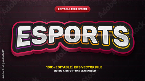 esports super game team logo comic cartoon hero 3d editable text effect style