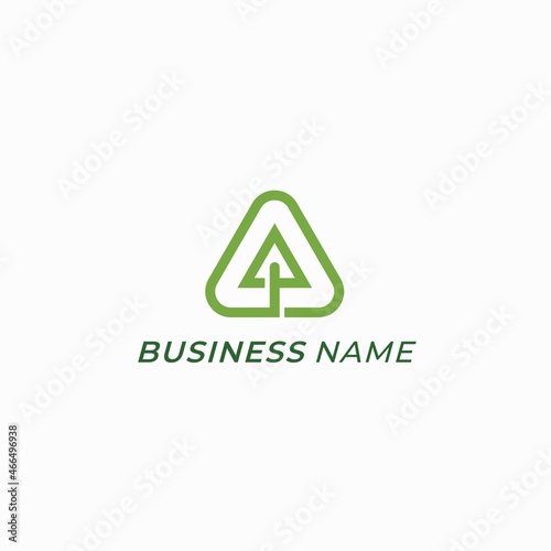 design logo combine pine tree and triangle