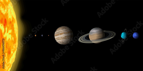 リアルな太陽系の惑星イラストセット