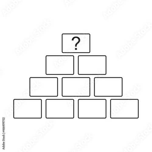 Blank maths pyramid template. Clipart image