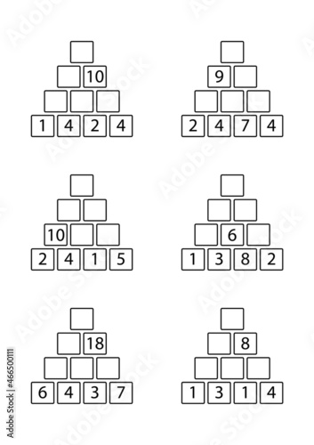 Maths pyramid template worksheet. Clipart image