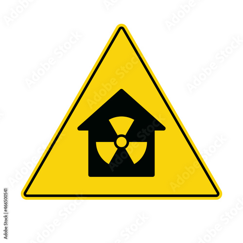 Radon gas house hazard sign. Clipart image isolated on white background