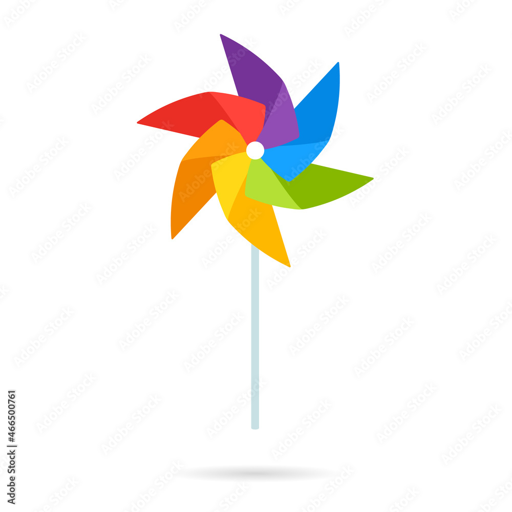 Rainbow pinwheel icon. Clipart image isolated on white background Stock ...